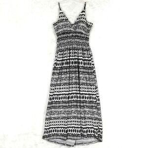 Bobbie Brooks Womens Maxi Dress Black White Geometric Print Sleeveless‎ Plus 1X
